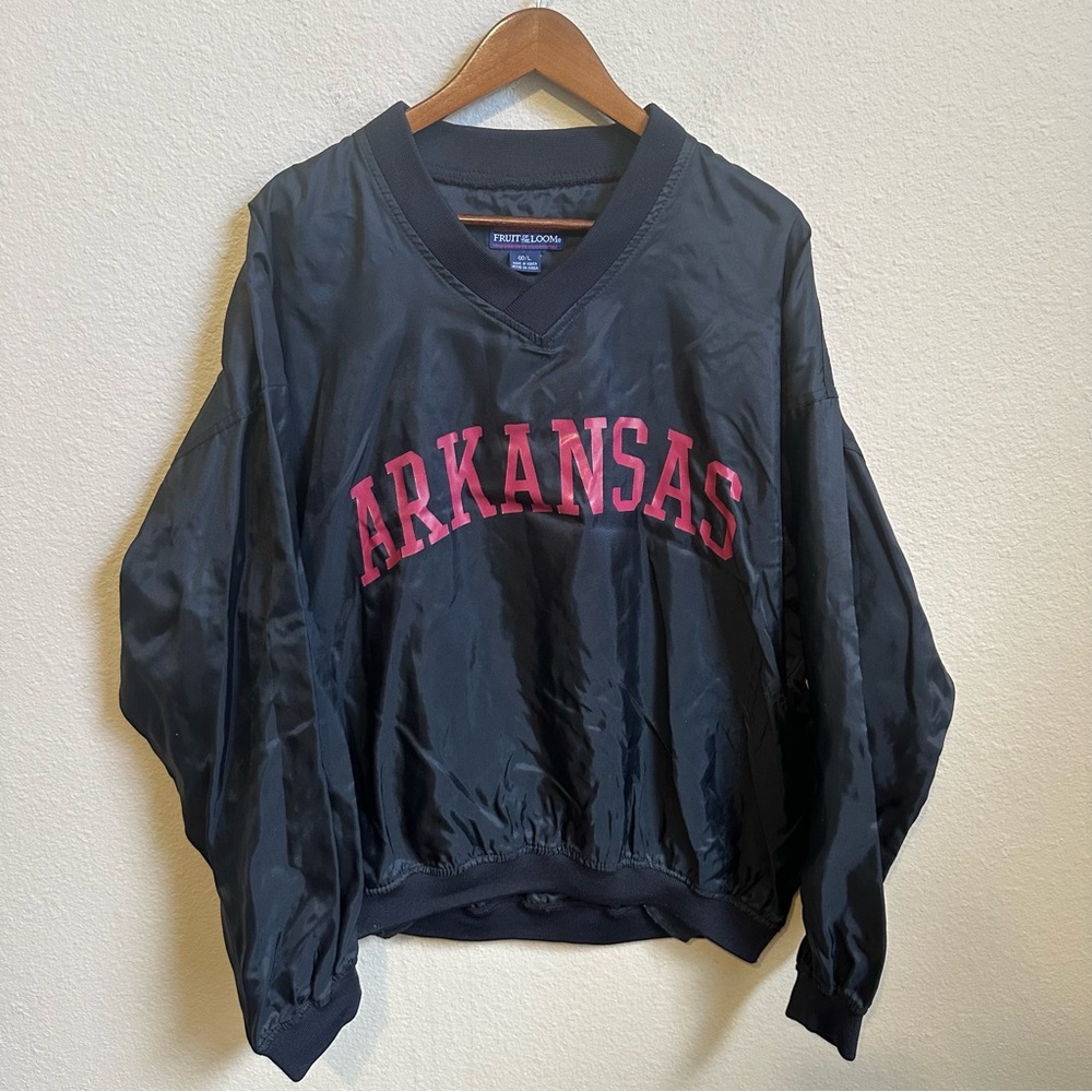Vintage 90s Arkansas Razorbacks Fruit of the Loom Windbreaker Pullover